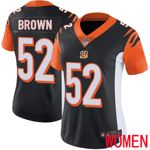 Cincinnati Bengals Limited Black Women Preston Brown Home Jersey NFL Footballl #52 Vapor Untouchable->cincinnati bengals->NFL Jersey